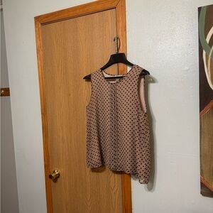 Christopher & Banks Large Multi-Color w/Polka Dots Sleeveless Scoop Neck Blouse